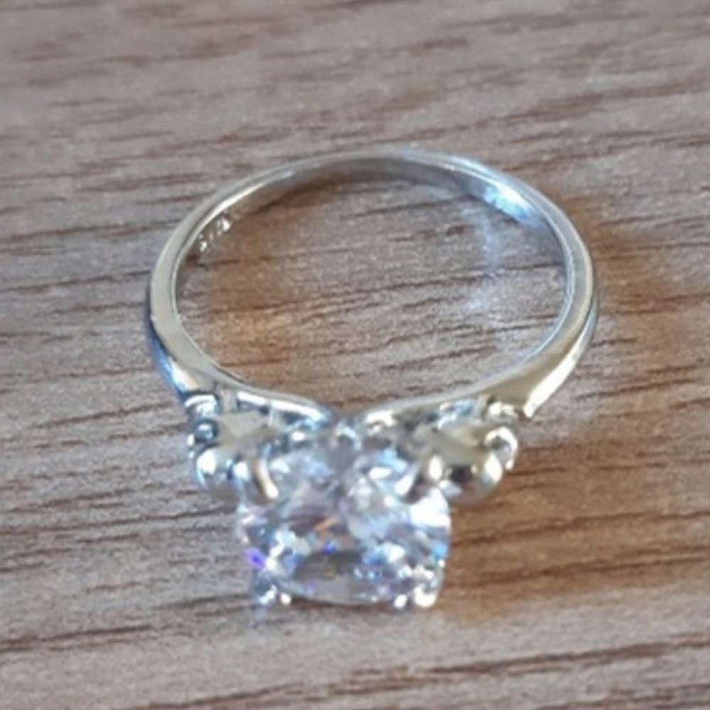 NY Sterling Silver SKULL💀3.1k White Sapphire Ring - Picture 4 of 11